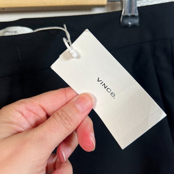 Vince Wide Leg Cropped Pants Size 10 Black Wool Blend Career Work Office - Picture 4 of 12